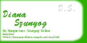 diana szunyog business card
